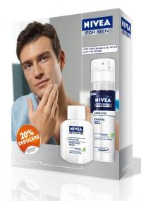 Pachet Nivea Men Gel Ras Ten Sensibil 200ml + Balsam dupa Ras Ten Sensibil 100ml