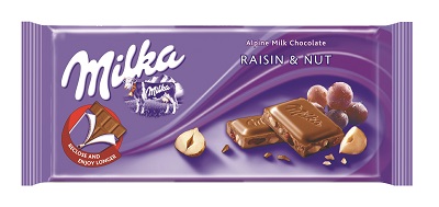 Milka 100g Stafide si Alune